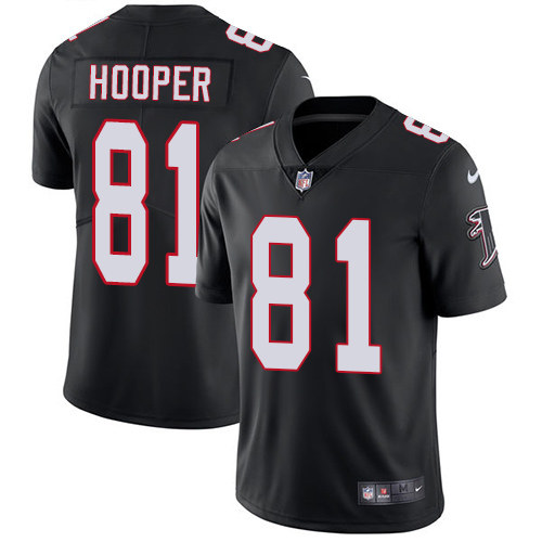 Nike Falcons #81 Austin Hooper Black Alternate Men's Stitched NFL Vapor Untouchable Limited Jersey - Click Image to Close